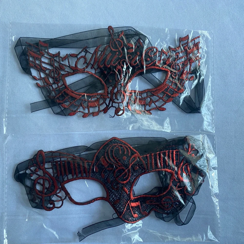 5 pair‎ soft lace musical notes colorful masquerade masks